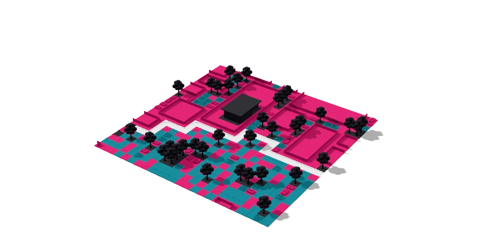 A generated arrangement of the Suburbia kit.